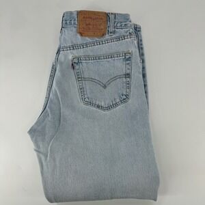 Levi Strauss Co 505 Regular Fit Straight Leg Jeans Light Wash Mens W36 L30